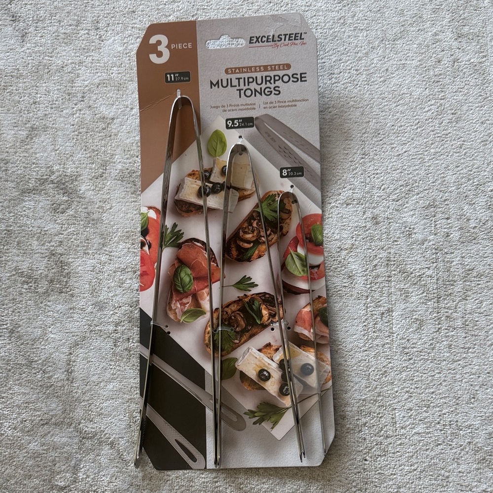 Stainless Steel Multipurpose Tongs - Silver